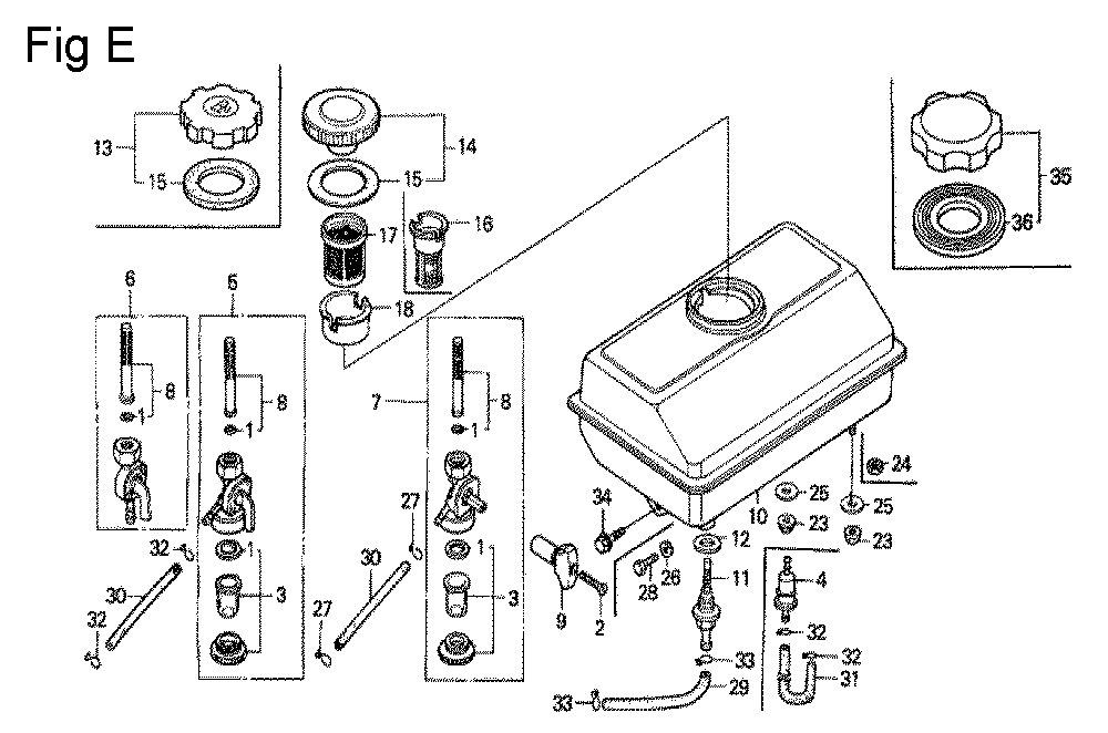 Fig-5 Diagram and Parts List for G100K2 Type MMB Honda Engine