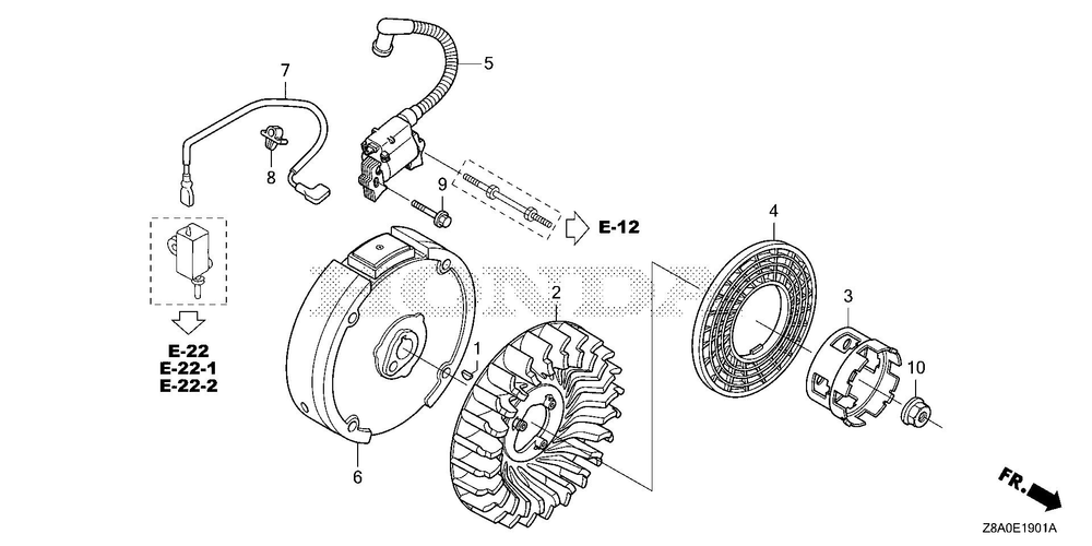 Flywheel - Ignition Coil (Cast Iron) Diagram and Parts List for GC160LAX (Type QBC)(GCAHA-6025169-9999999) Honda Engine