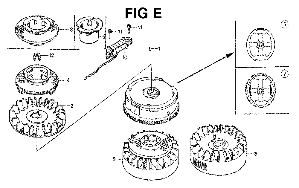 Fig-9 Diagram and Parts List for GXV160K1 Type SFY2 Honda Engine