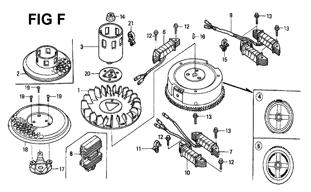 Fig-2 Diagram and Parts List for GXV340K2 Type DN4 Honda Engine