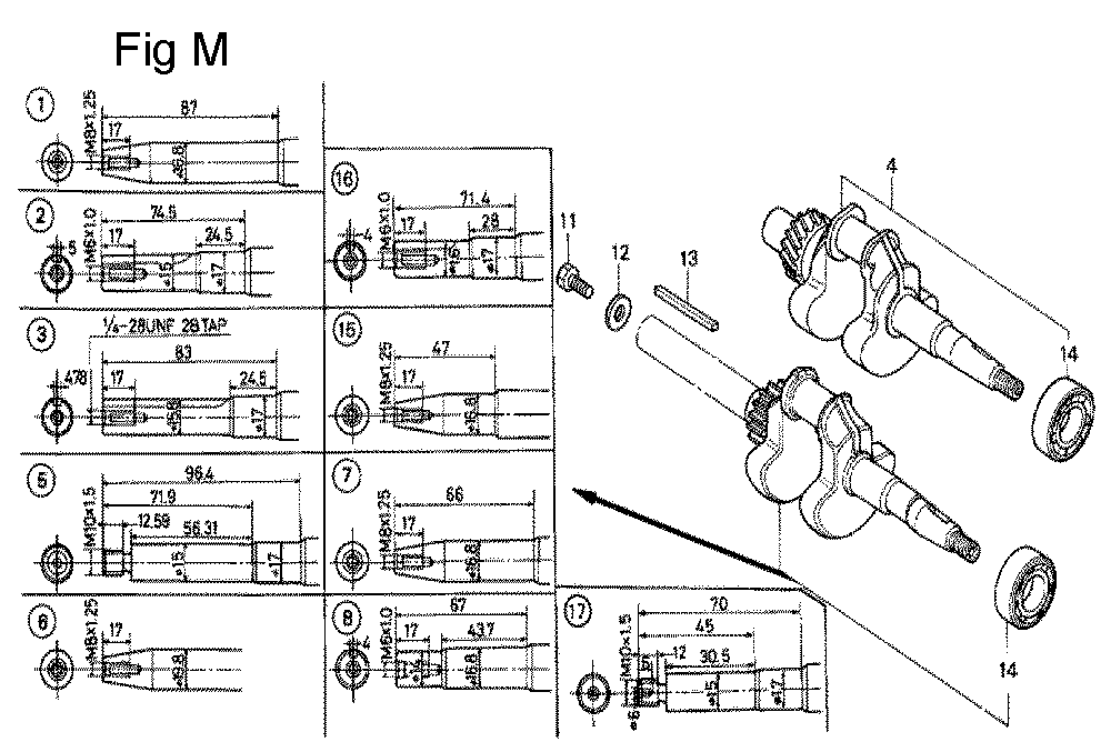 Fig-13 Diagram and Parts List for G100K2 Type SJA Honda Engine