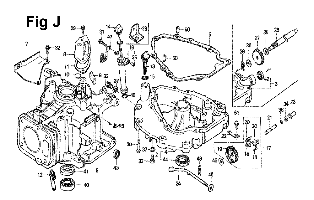 Fig-3 Diagram and Parts List for GXV120 Type S Honda Engine