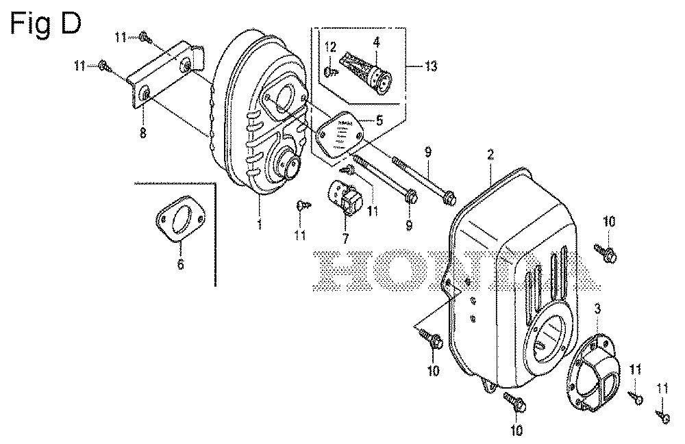 Fig-4 Diagram and Parts List for GS190A Type QBU Honda Engine