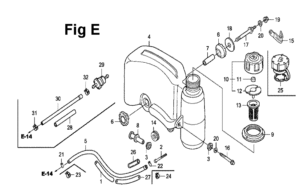 Fig-11 Diagram and Parts List for GXV160UH2 Type T1AT Honda Engine