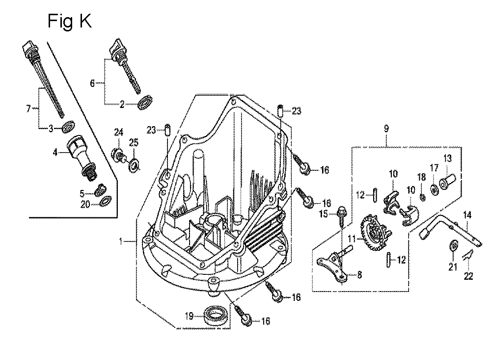 Fig-11 Diagram and Parts List for GCV190A Type E1A2 Honda Engine