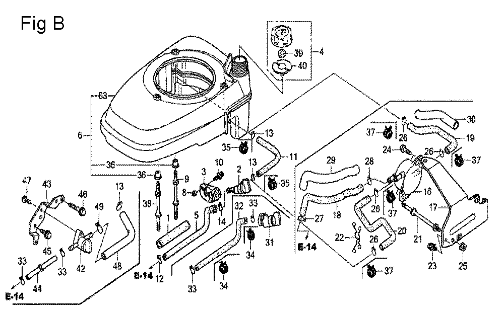 Fig-2 Diagram and Parts List for GCV160A Type A1A Honda Engine