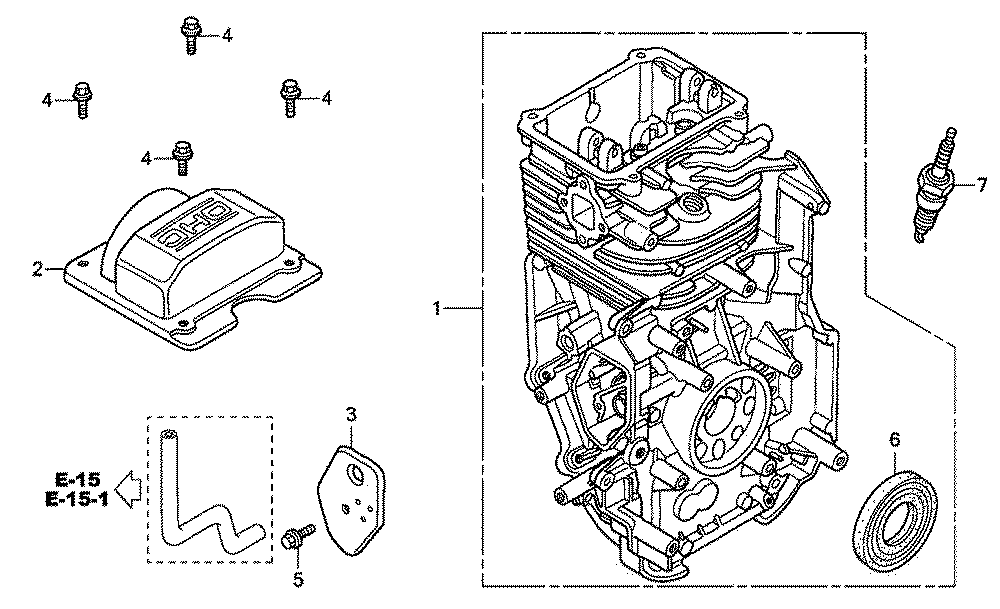 Fig-0 Diagram and Parts List for GC190A Type QHAF Honda Engine