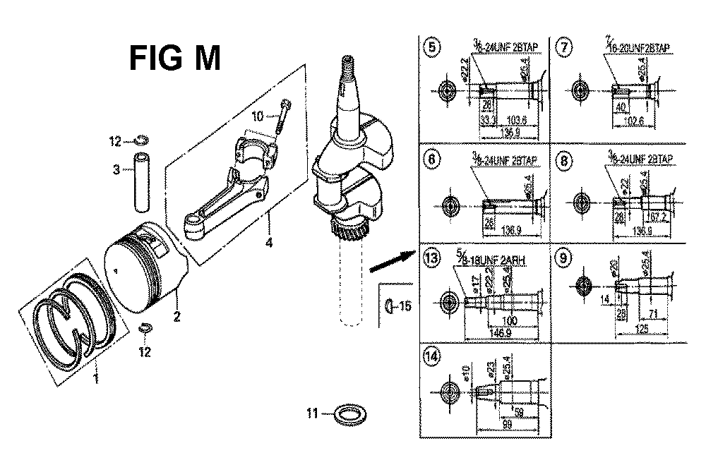 Fig-14 Diagram and Parts List for GXV160H2 Type SFL1 Honda Engine