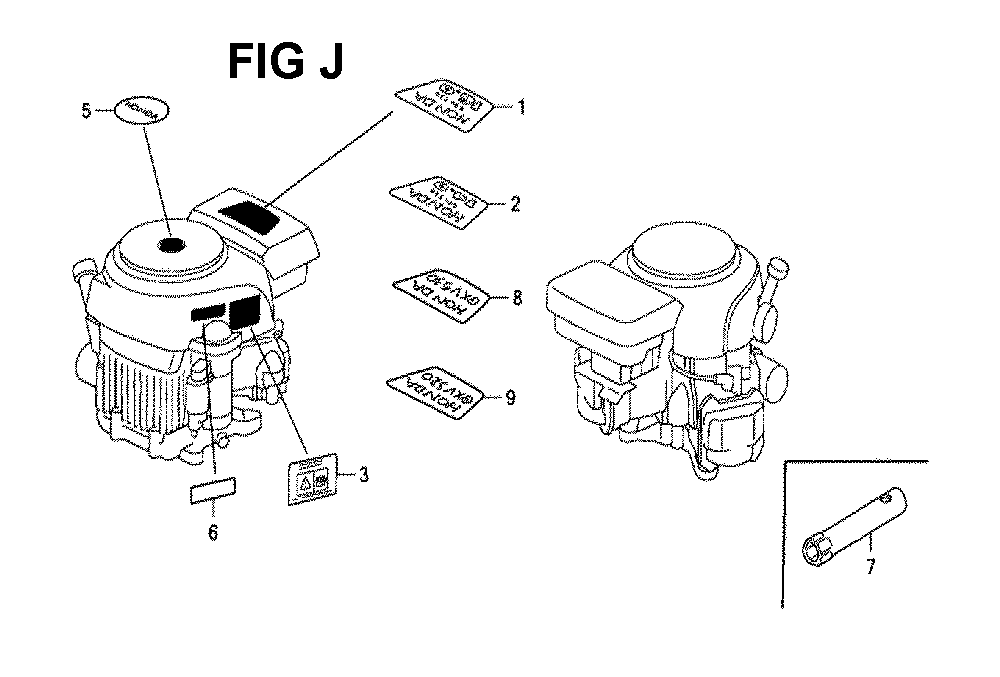 Fig-8 Diagram and Parts List for GXV530 Type EXA1A Honda Engine