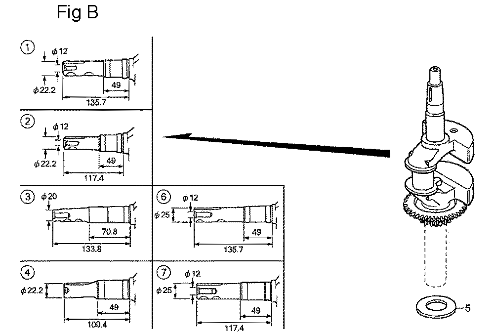 Fig-2 Diagram and Parts List for GSV190A Type BHH Honda Engine