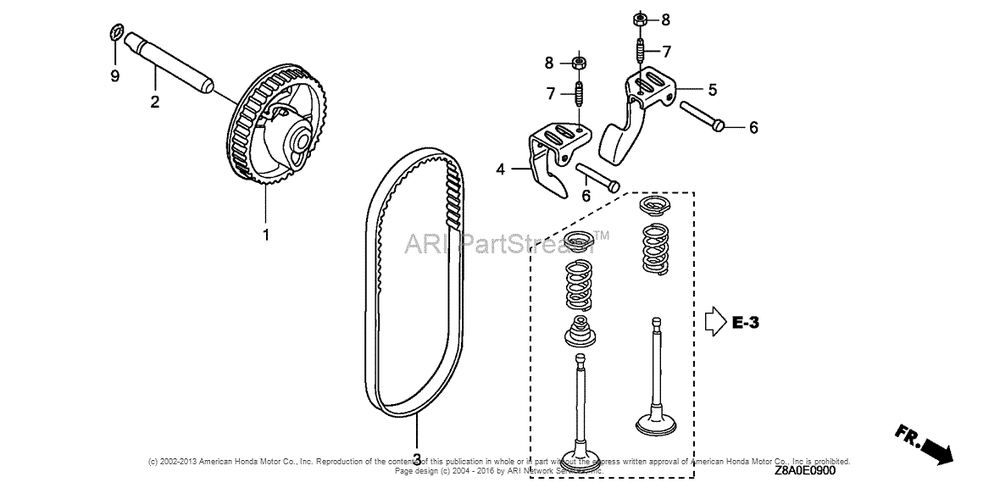 Camshaft Diagram and Parts List for GC160LA (typeQHC)(GCAHA-3599750) Honda Engine
