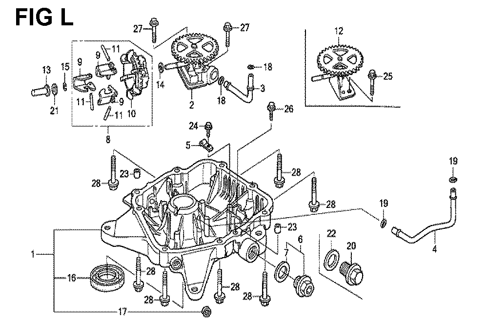 Fig-14 Diagram and Parts List for GXV530 U4-1070150 Honda Engine