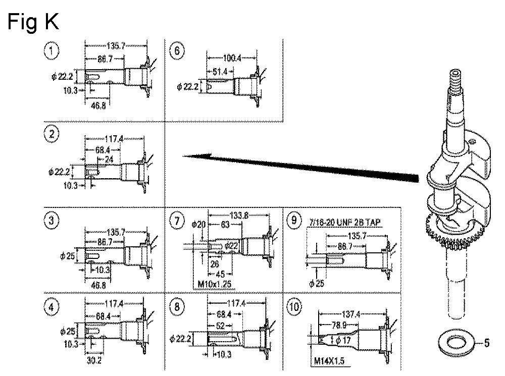 Fig-11 Diagram and Parts List for GCV160 Type A2A Honda Engine