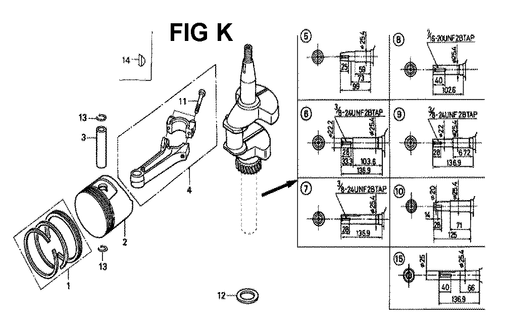 Fig-5 Diagram and Parts List for GXV160K1 Type A1S Honda Engine