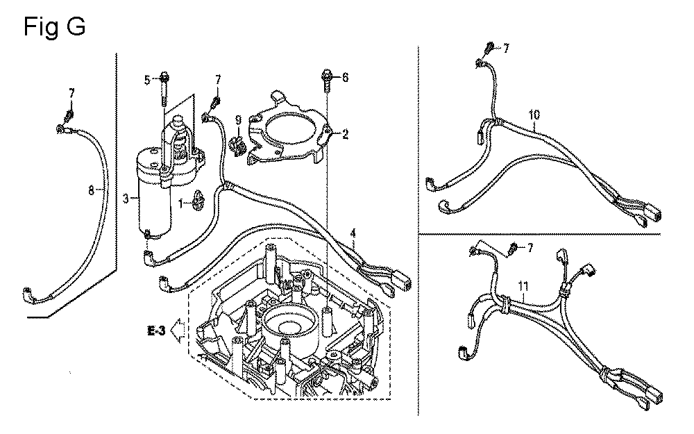 Fig-7 Diagram and Parts List for GCV160A Type E5A4 Honda Engine