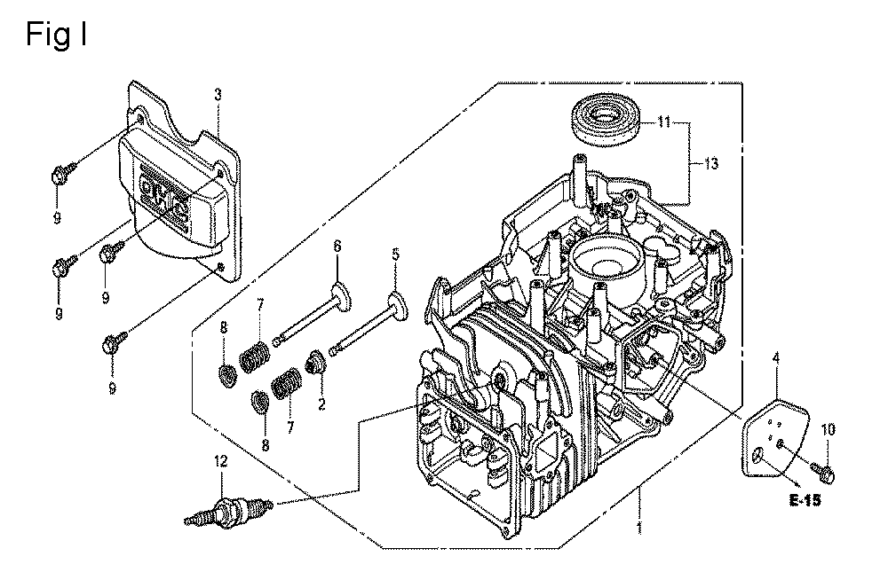 Fig-9 Diagram and Parts List for GCV135 Type A2R Honda Engine