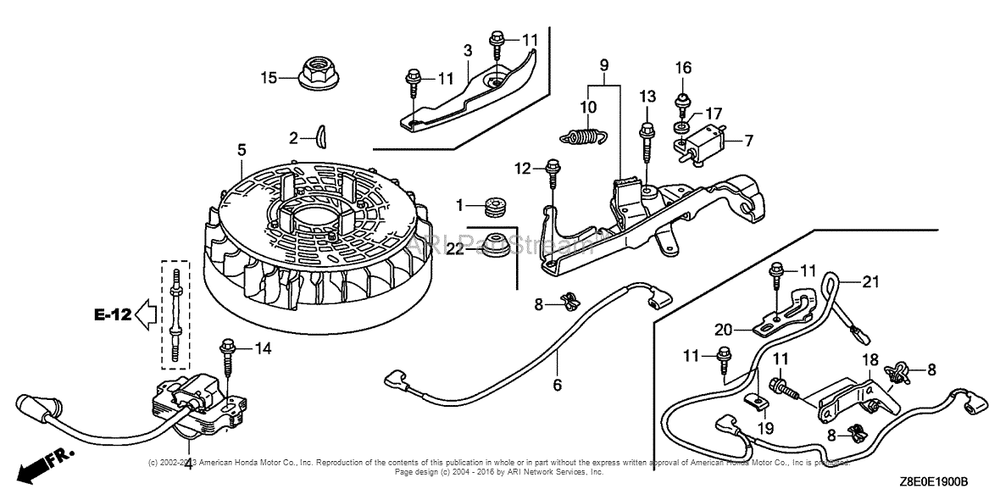 Flywheel Diagram and Parts List for GSV190LA (typeS3T)(GJACA-1035731) Honda Engine