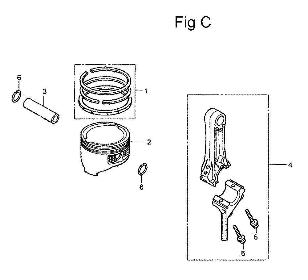Fig-3 Diagram and Parts List for GC160 Type PXA Honda Engine