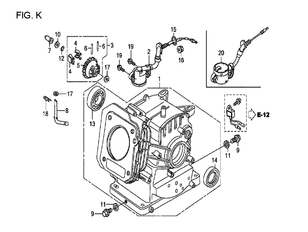 Fig-11 Diagram and Parts List for GX120T1 Type VPM4 Honda Engine