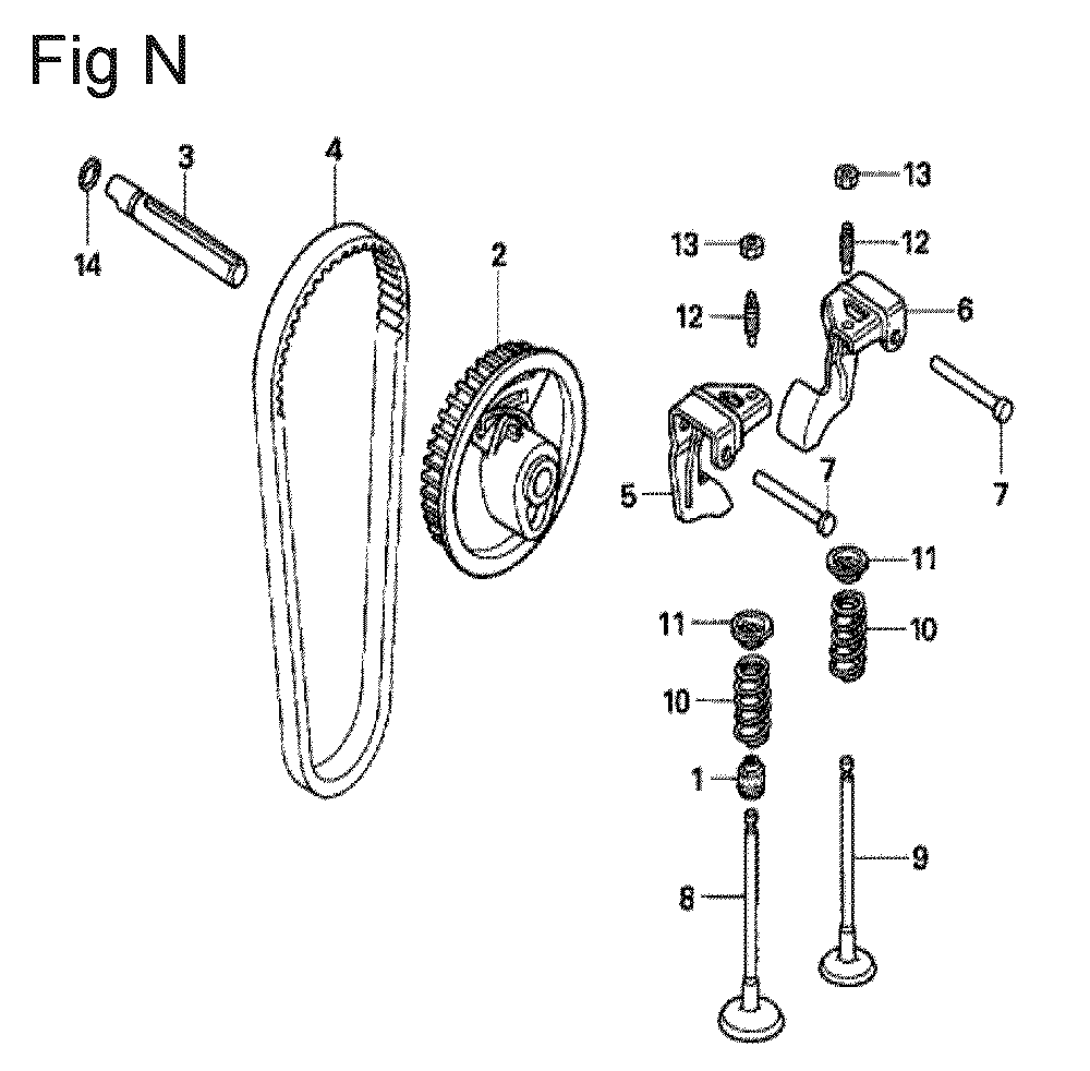 Fig-14 Diagram and Parts List for GX100U Type QA26 Honda Engine