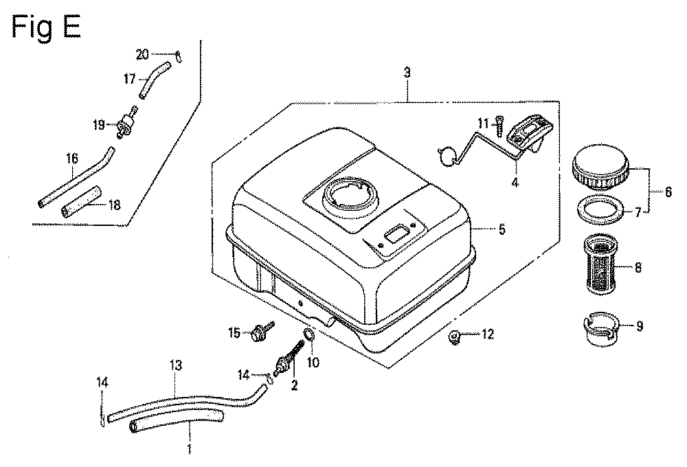 Fig-2 Diagram and Parts List for GX140 Type VET Honda Engine