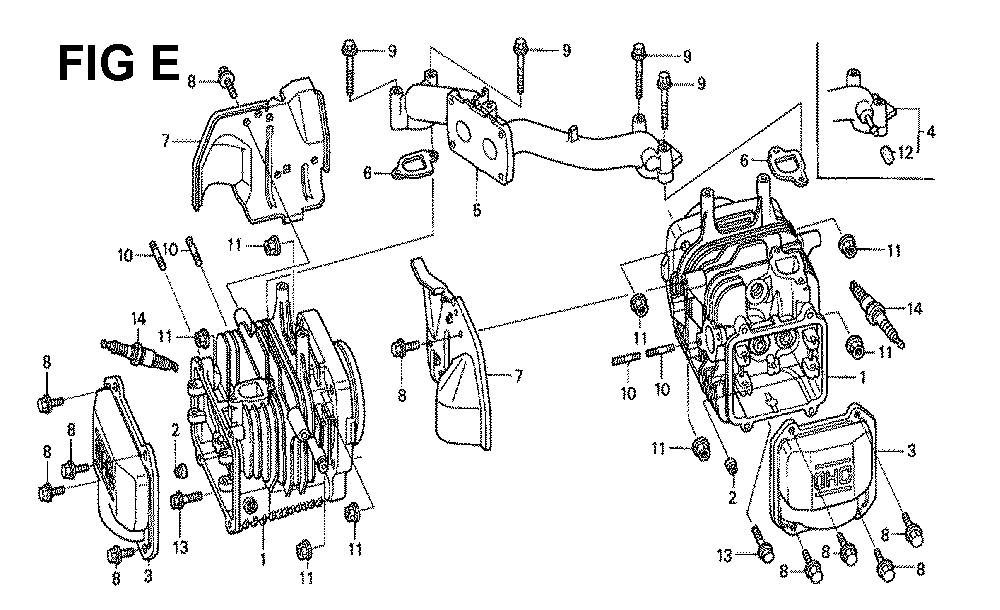 Fig-13 Diagram and Parts List for GXV530 Type EXA1A Honda Engine
