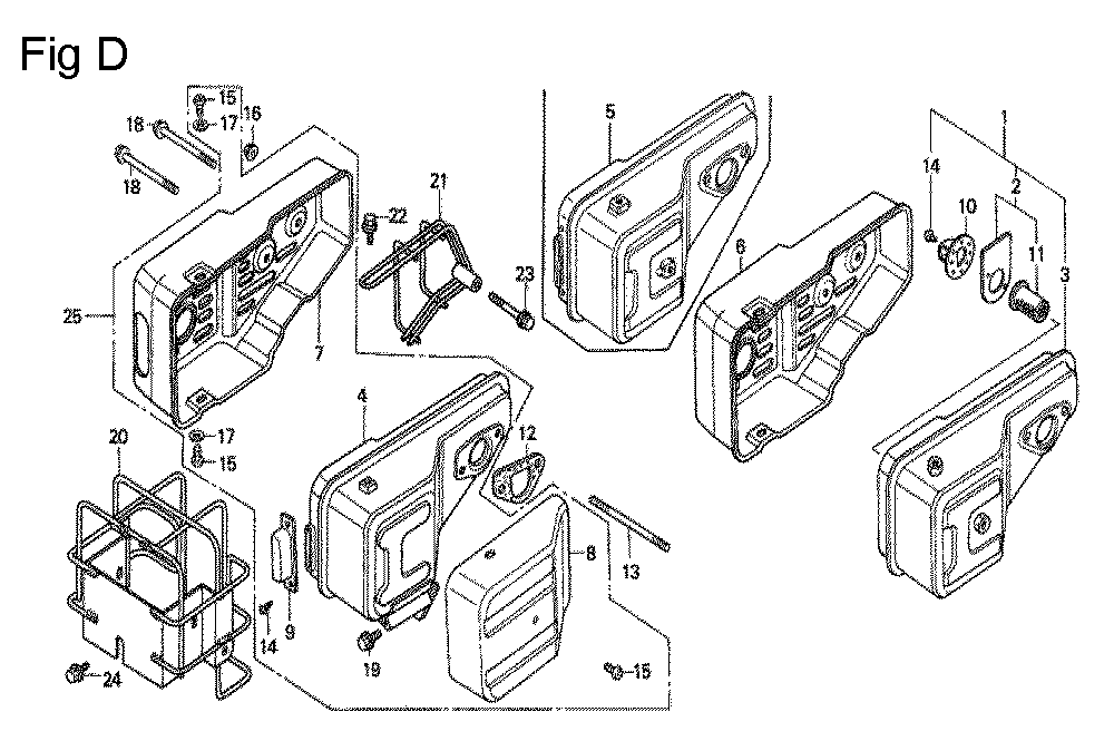 Fig-4 Diagram and Parts List for G100K1 Type ST Honda Engine
