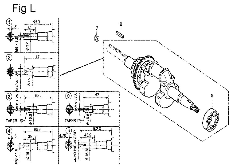 Fig-12 Diagram and Parts List for GX100U Type SA2 Honda Engine