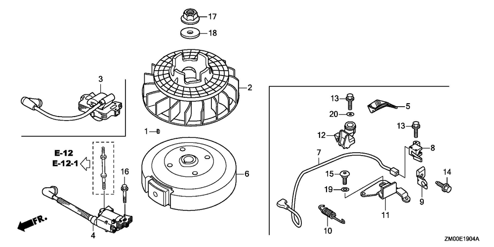 Flywheel (5) Diagram and Parts List for GCV160LA1 (Type N5B)(GJATA-1000001-1999999) Honda Engine