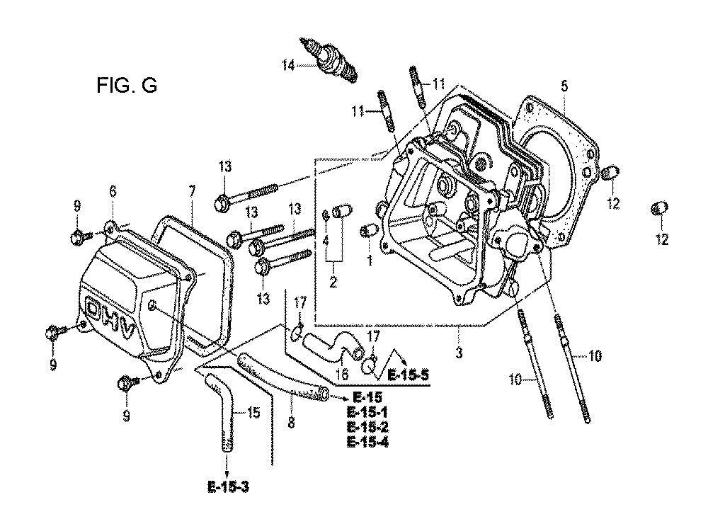 Fig-7 Diagram and Parts List for GX120T1 Type QDBR Honda Engine
