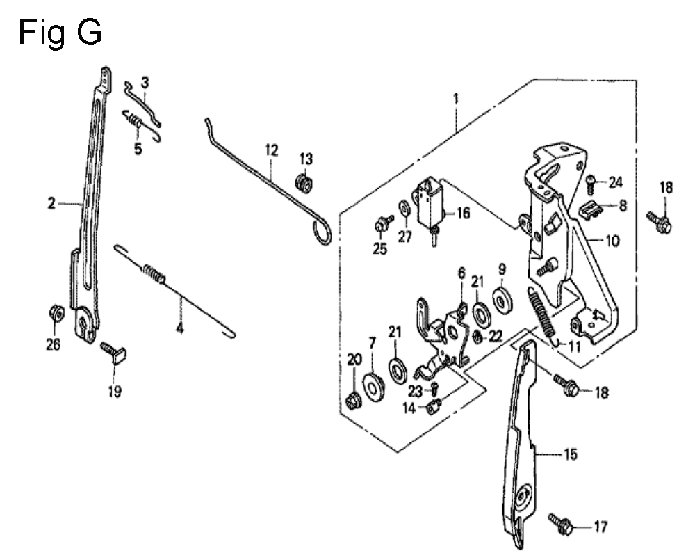 Fig-7 Diagram and Parts List for GC160 Type SHJ1 Honda Engine