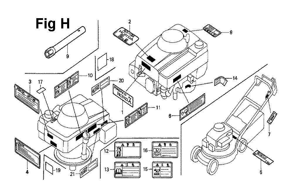 Fig-6 Diagram and Parts List for GXV160K1 Type A1AS Honda Engine