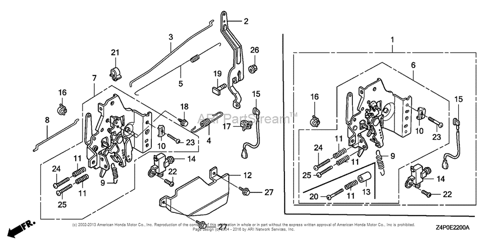 Control (1) Diagram and Parts List for GXV160UH2 (typeN1)(GJABH-1000001) Honda Engine
