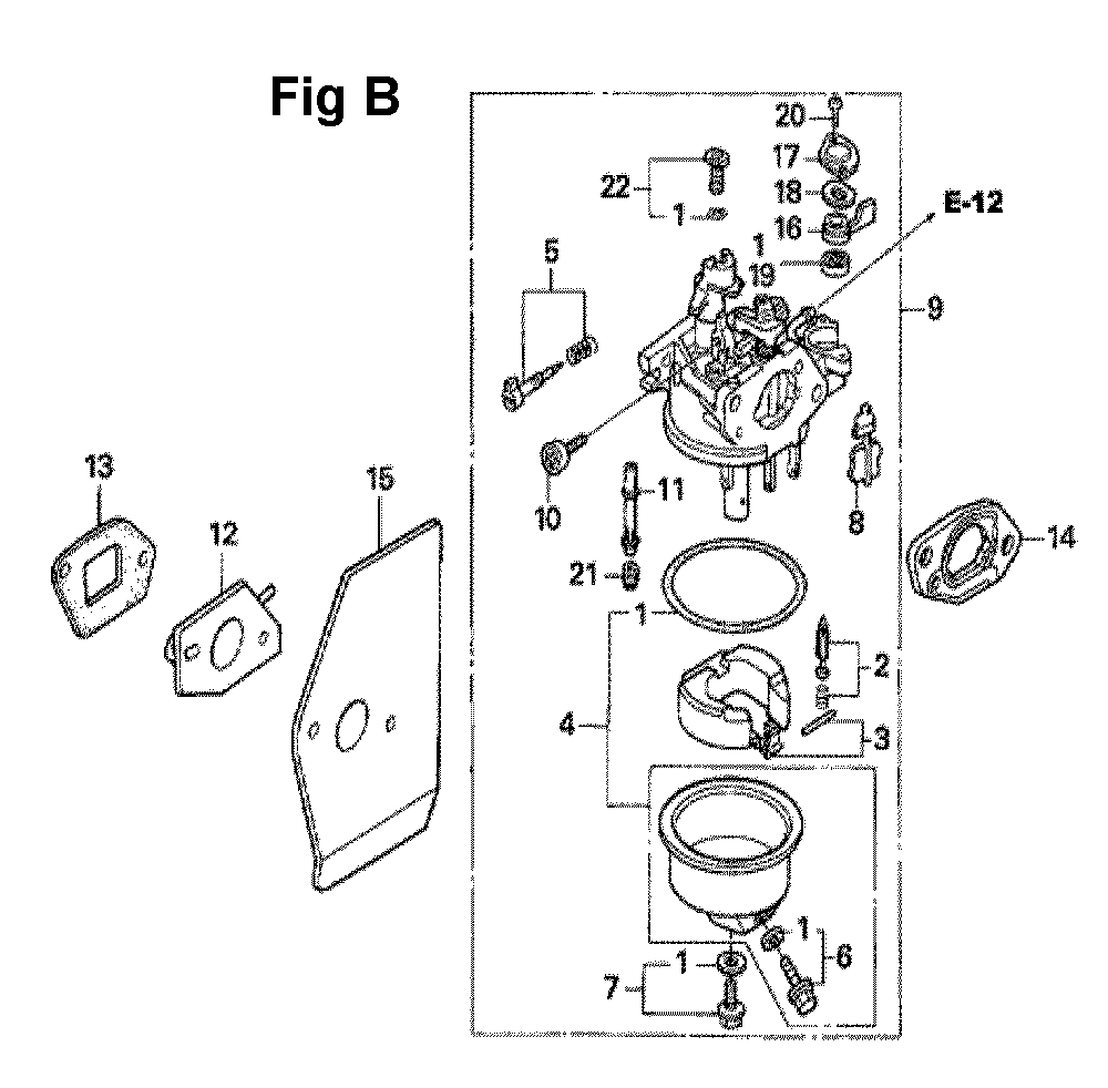 Fig-11 Diagram and Parts List for GXV160A1 Type T1AH Honda Engine
