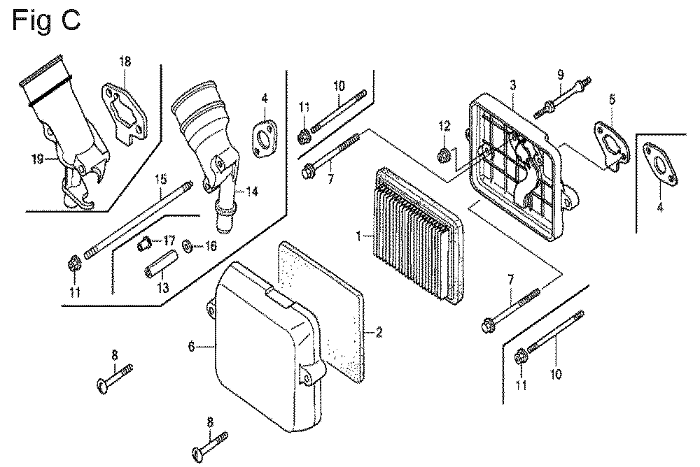 Fig-3 Diagram and Parts List for GX100U Type QE14 Honda Engine