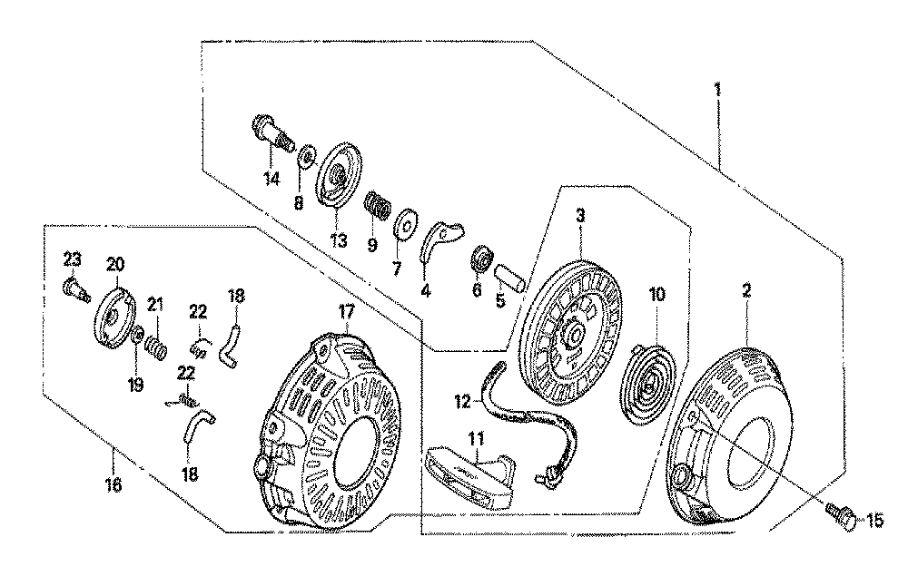 Fig-0 Diagram and Parts List for GX120T1 Type LD Honda Engine