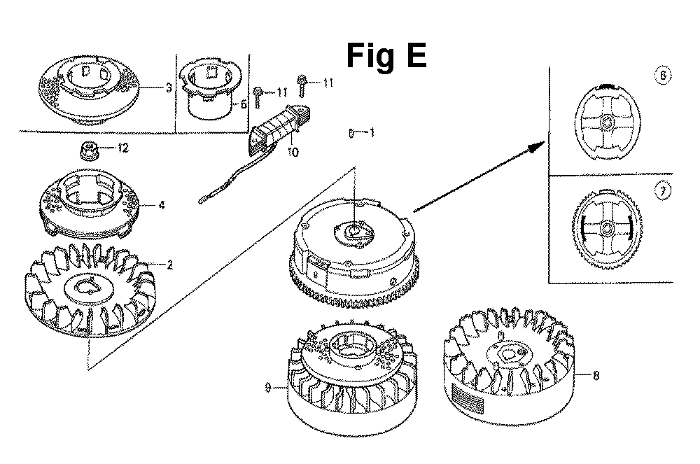 Fig-13 Diagram and Parts List for GXV160K1 Type N1E2 Honda Engine