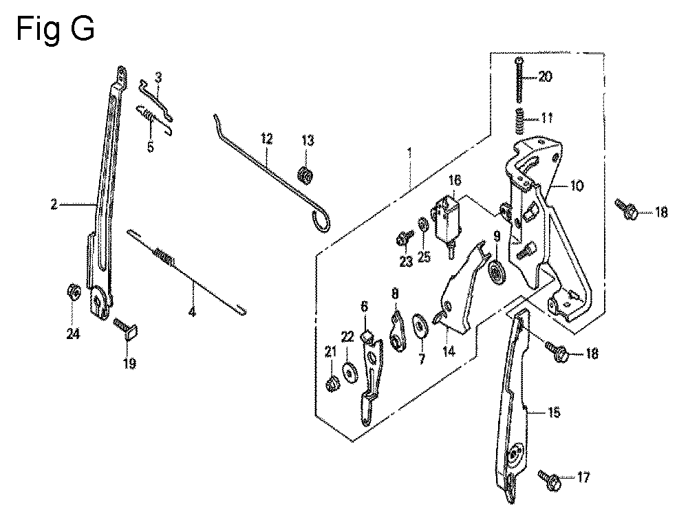 Fig-7 Diagram and Parts List for GC135 Type VHE Honda Engine