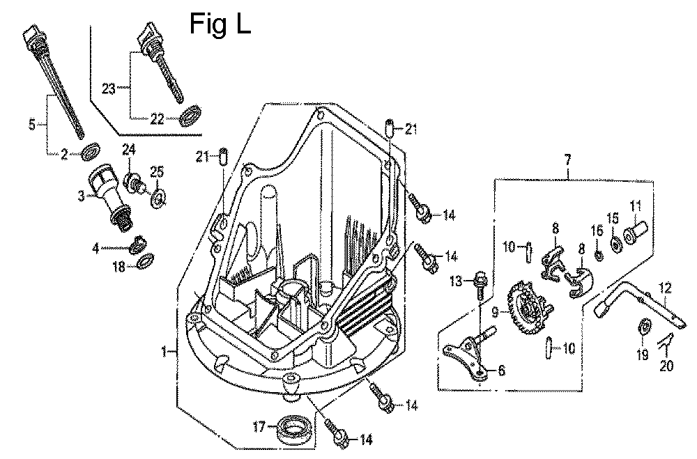 Fig-12 Diagram and Parts List for GCV190LA Type N1A Honda Engine