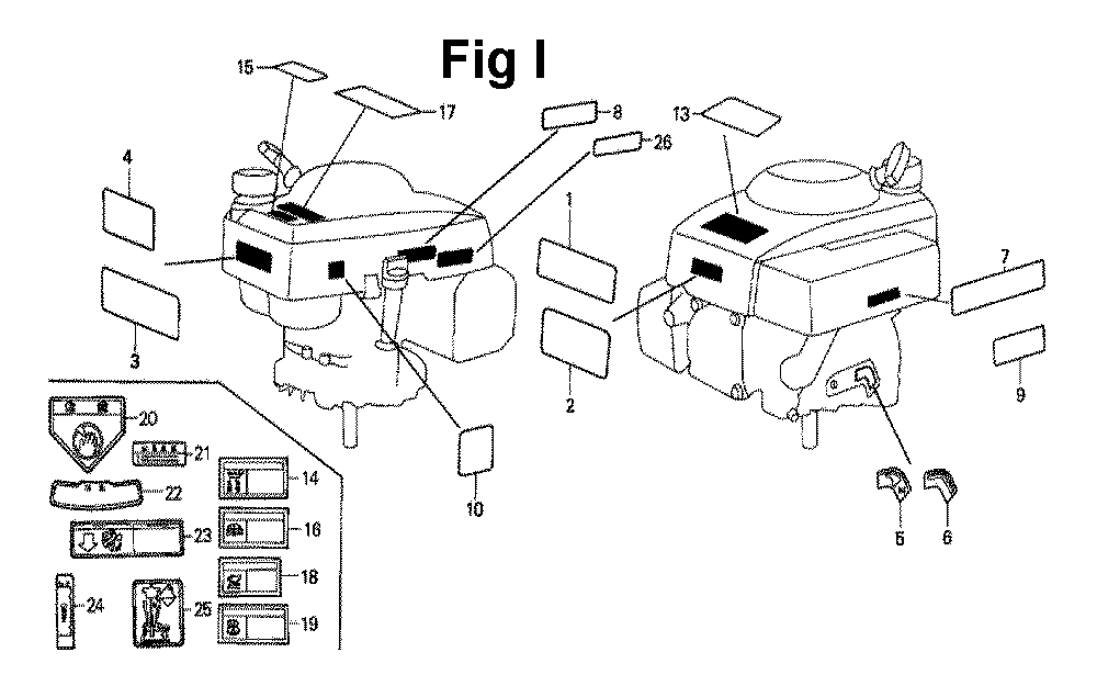 Fig-8 Diagram and Parts List for GXV120 Type S Honda Engine