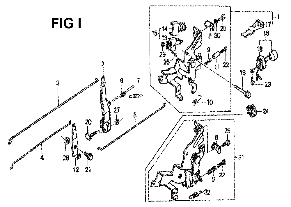 Fig-7 Diagram and Parts List for GXV340K2 Type DX2 Honda Engine