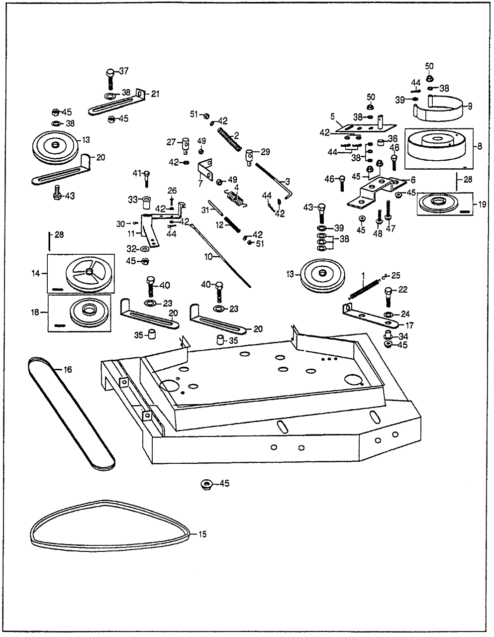 Mower Deck Drive (1000678-) Diagram and Parts List for CD7036CCD2 (Type  36)(CCD2-1000001 - 2000000) Honda Lawn Tractor Accessories