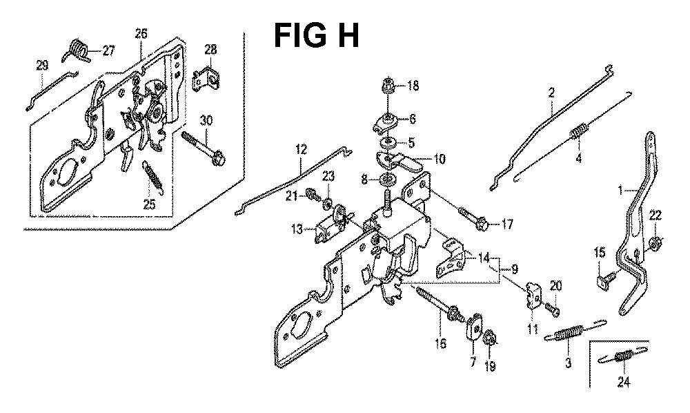 Fig-8 Diagram and Parts List for GCV190LA Type SBH Honda Engine