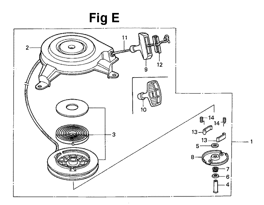 Fig-1 Diagram and Parts List for GXV140 Type A1 Honda Engine