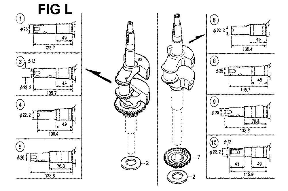 Fig-12 Diagram and Parts List for GCV190LA Type N5AV Honda Engine
