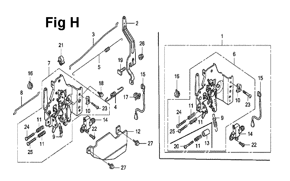Fig-6 Diagram and Parts List for GXV160UH2 Type SFL2 Honda Engine