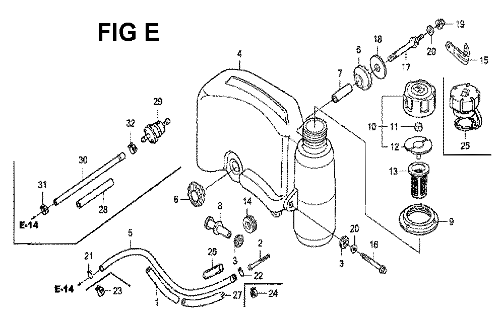 Fig-4 Diagram and Parts List for GXV160UH2 Type N1AB Honda Engine
