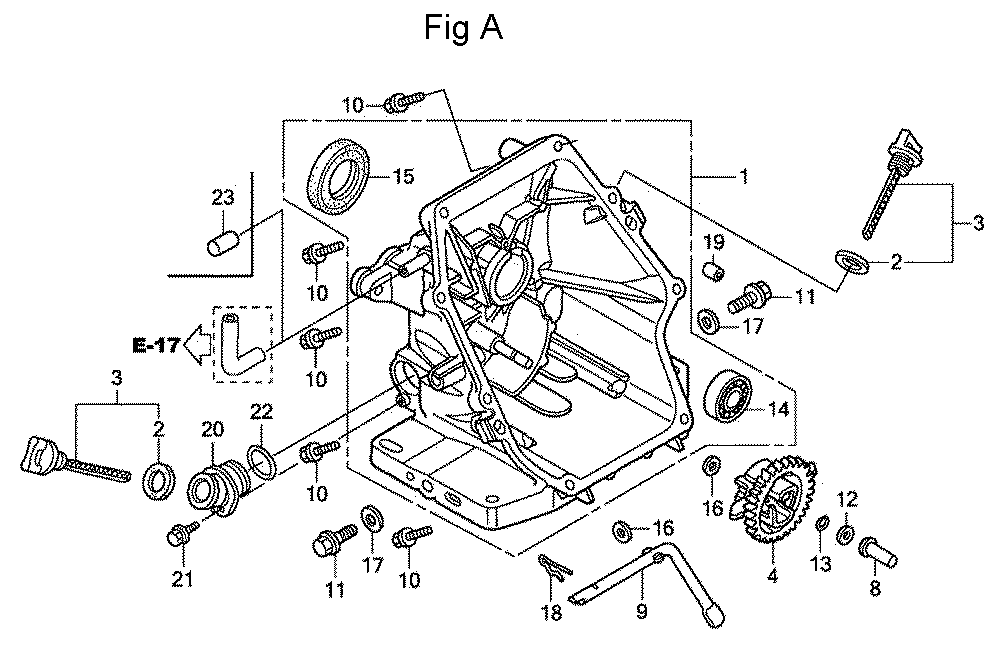 Fig-1 Diagram and Parts List for GC160A Type DEAF Honda Engine