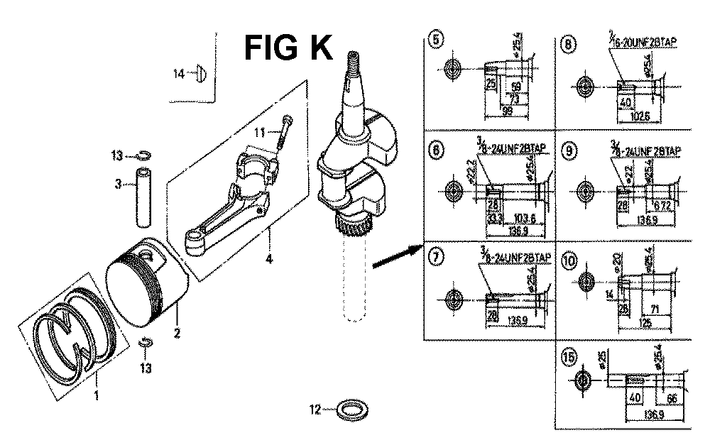 Fig-7 Diagram and Parts List for GXV160K1 Type N5 Honda Engine
