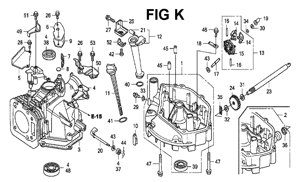 Fig-1 Diagram and Parts List for GXV160H2 Type N45 Honda Engine